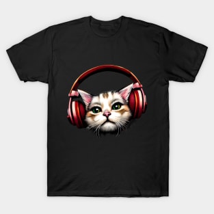 Cat wearing headphones T-Shirt